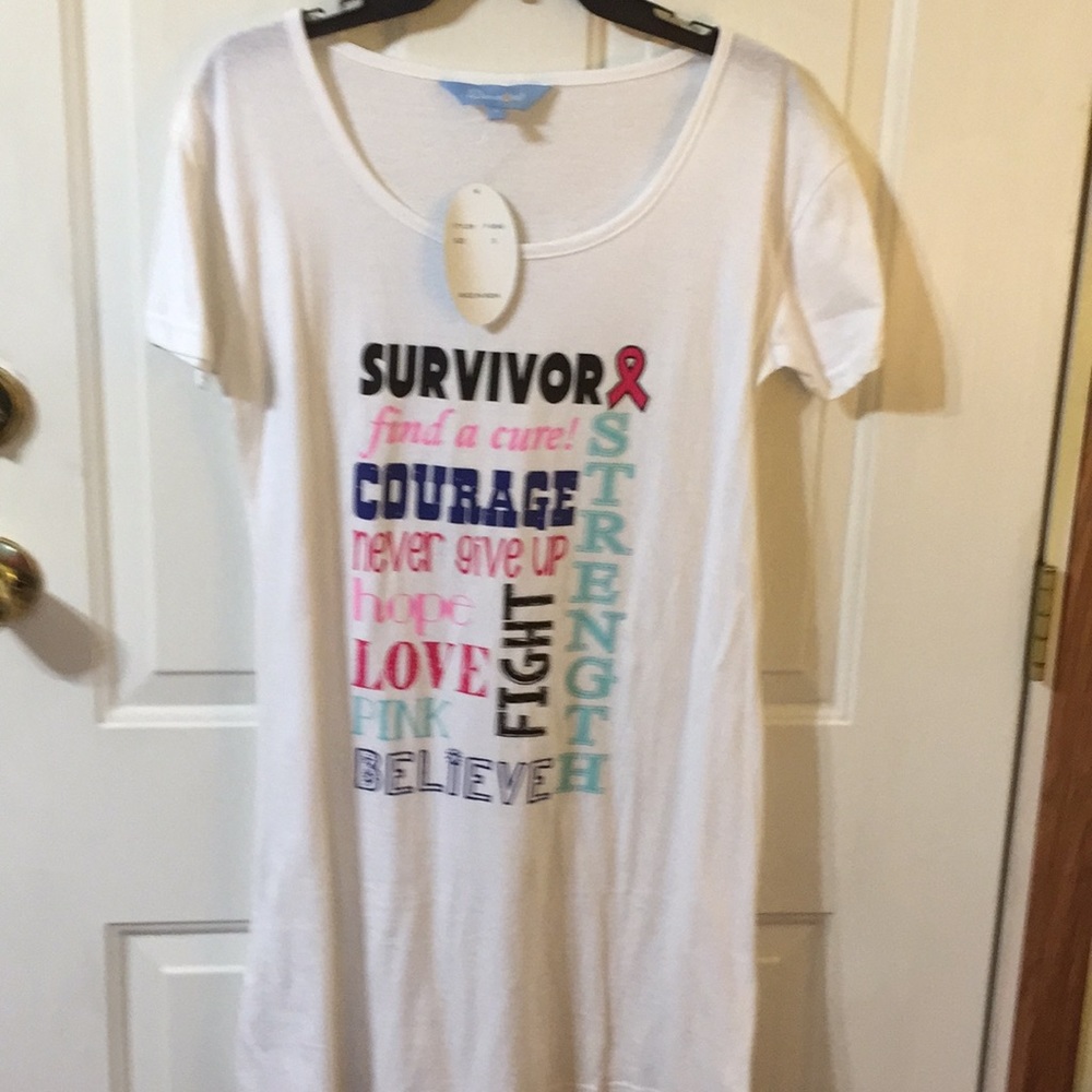 Cancer Survivor Cotton Night Shirt Size Large NWT